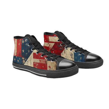 MEN'S American Flag Stars High Top Canvas Surreal Shoes