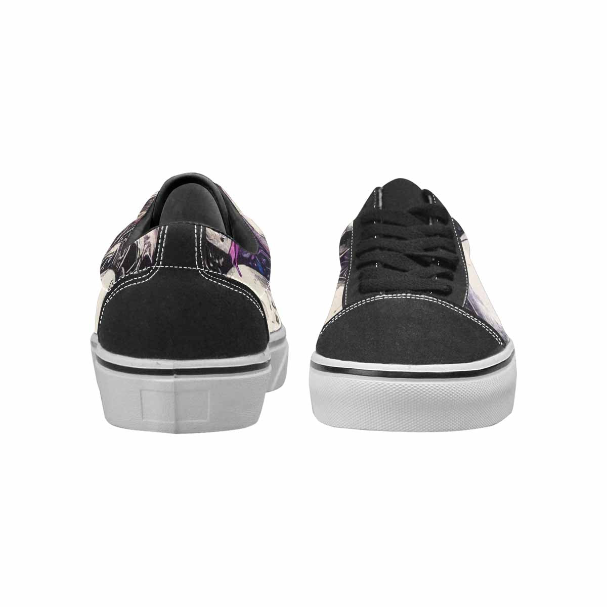 WOMEN'S Rainbow From Skull S Lace-Up Canvas Wallpaper Art Sneakers
