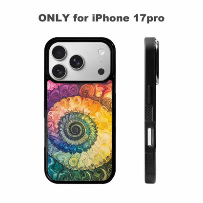 iPhone 17 Pro Case — Tie Dye Swirls Black White Tie, Customized Protective Case