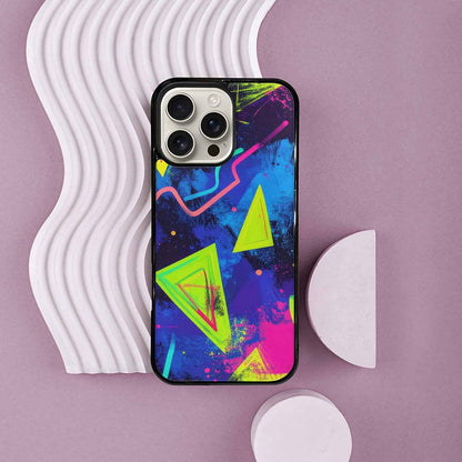 iPhone 16 Pro Max Case — Memphis Squiggles Triangles Dots, Custom Phone Case