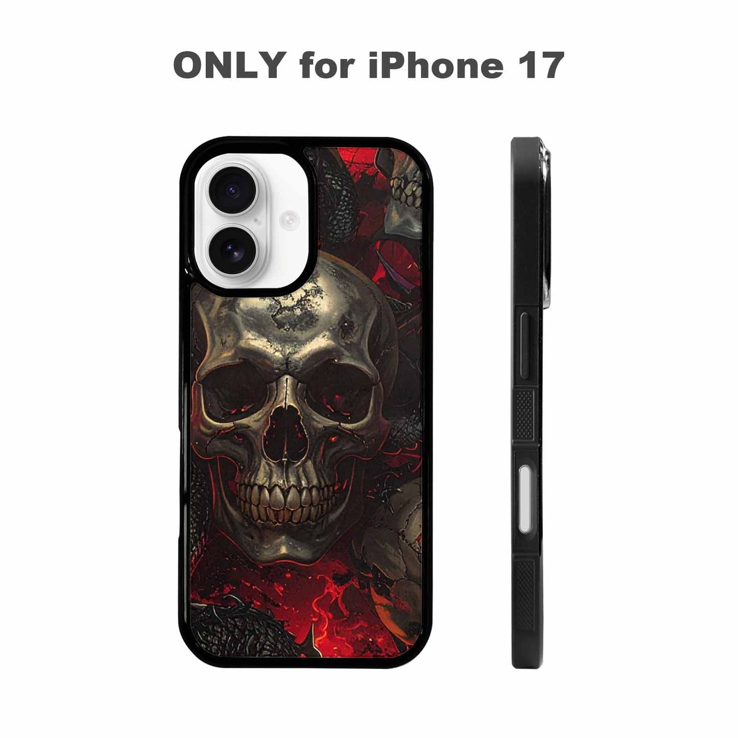 iPhone 17 Case — Skull Dark Art Gothic Print Gothic, Customized Protective Case