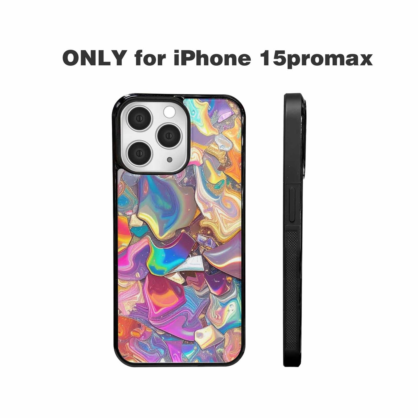 iPhone 15 Pro Max Case — Holographic Iridescent Shimmer Pattern Hundreds Of, Custom Made Phone Cover