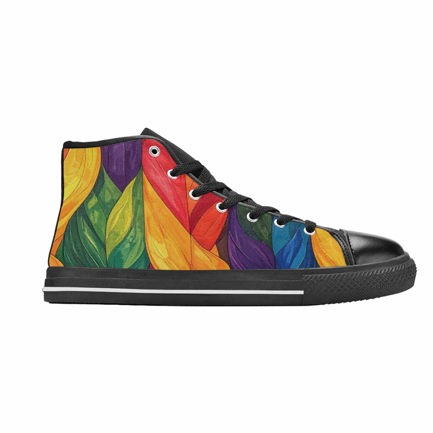 MEN'S Rainbow Pride Flag High Top Canvas Vivid Custom Sneakers