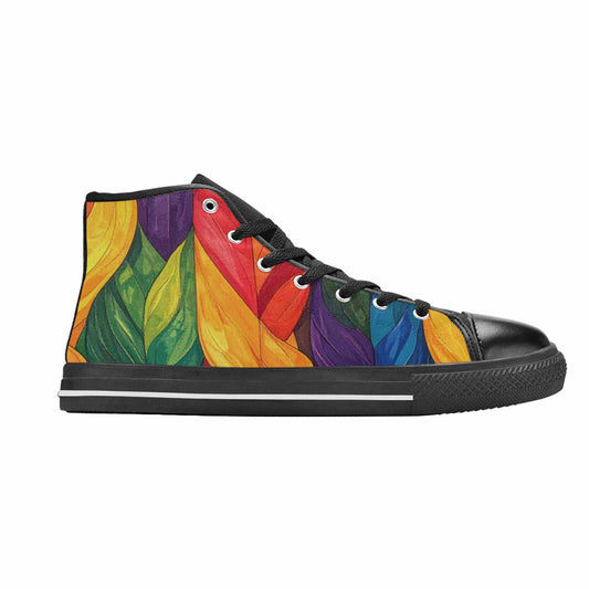 MEN'S Rainbow Pride Flag High Top Canvas Vivid Custom Sneakers