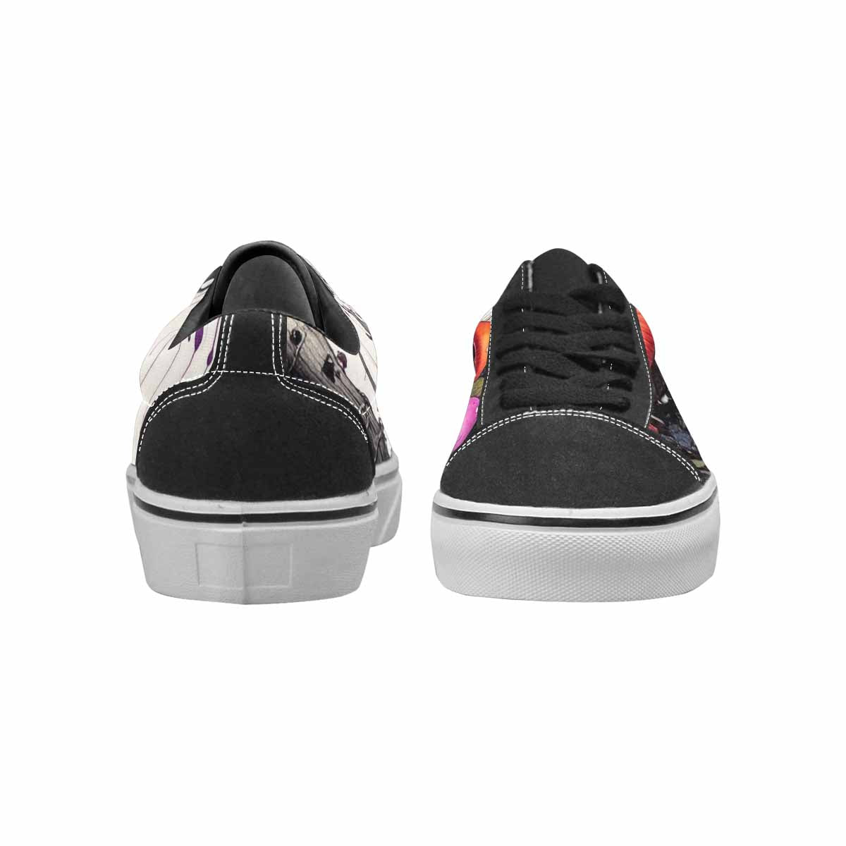 WOMEN'S Rainbow Drip Mushrooms Lace-Up Canvas Aesthetic Custom Shoes