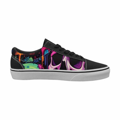 WOMEN'S 1000s Skulls Digital Camo Lace-Up Canvas Grunge Custom Shoes
