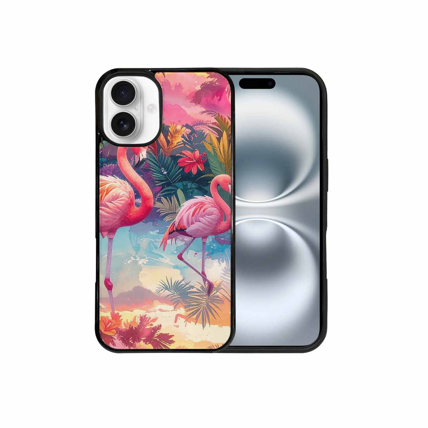iPhone 16 Plus Case — Flamingo Tropical Flamingo Tropical Pattern Hundreds, Original Design Phone Case
