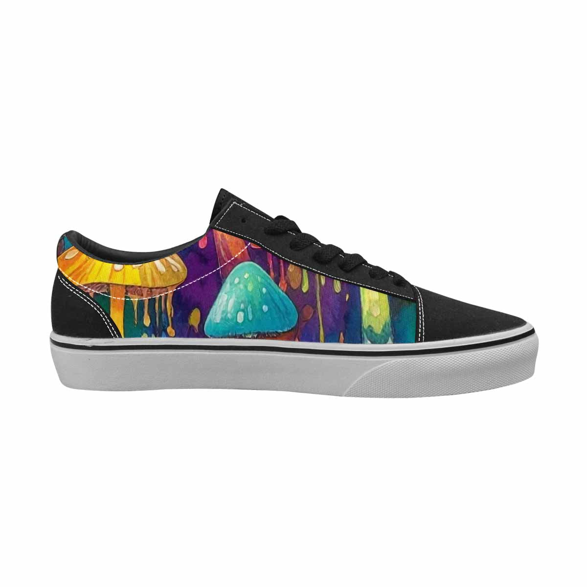 WOMEN'S Rainbow Drip Mushrooms Lace-Up Canvas Grunge Shoes