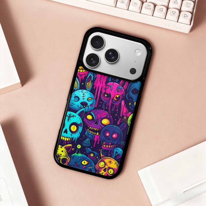 iPhone 17 Pro Case — Mixed Toxic Glow Creature Pattern Cartoon, Custom Designed Case Cover