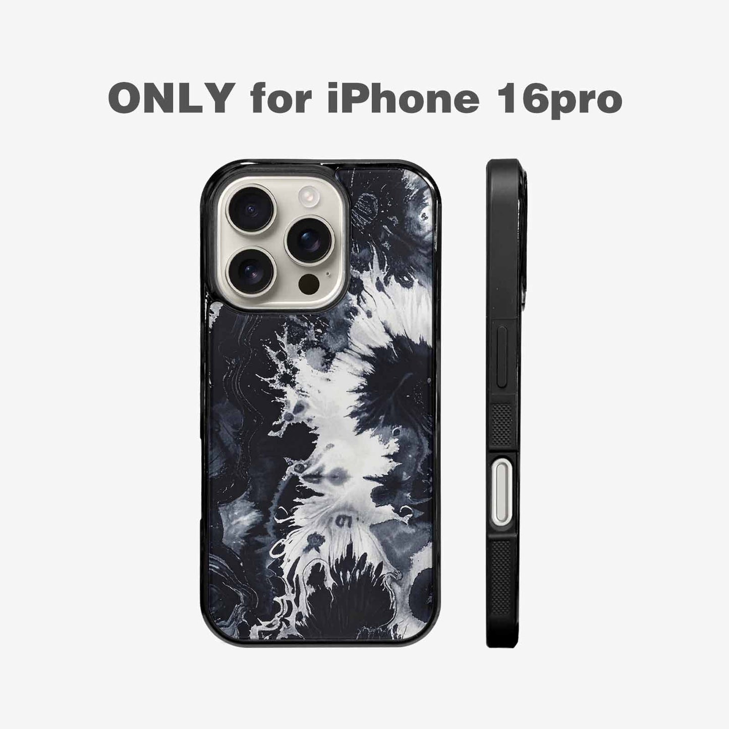iPhone 16 Pro Case — Black White Animal Print, Custom Phone Case