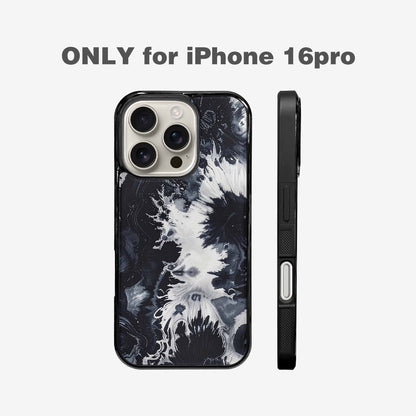 iPhone 16 Pro Case — Black White Animal Print, Custom Phone Case