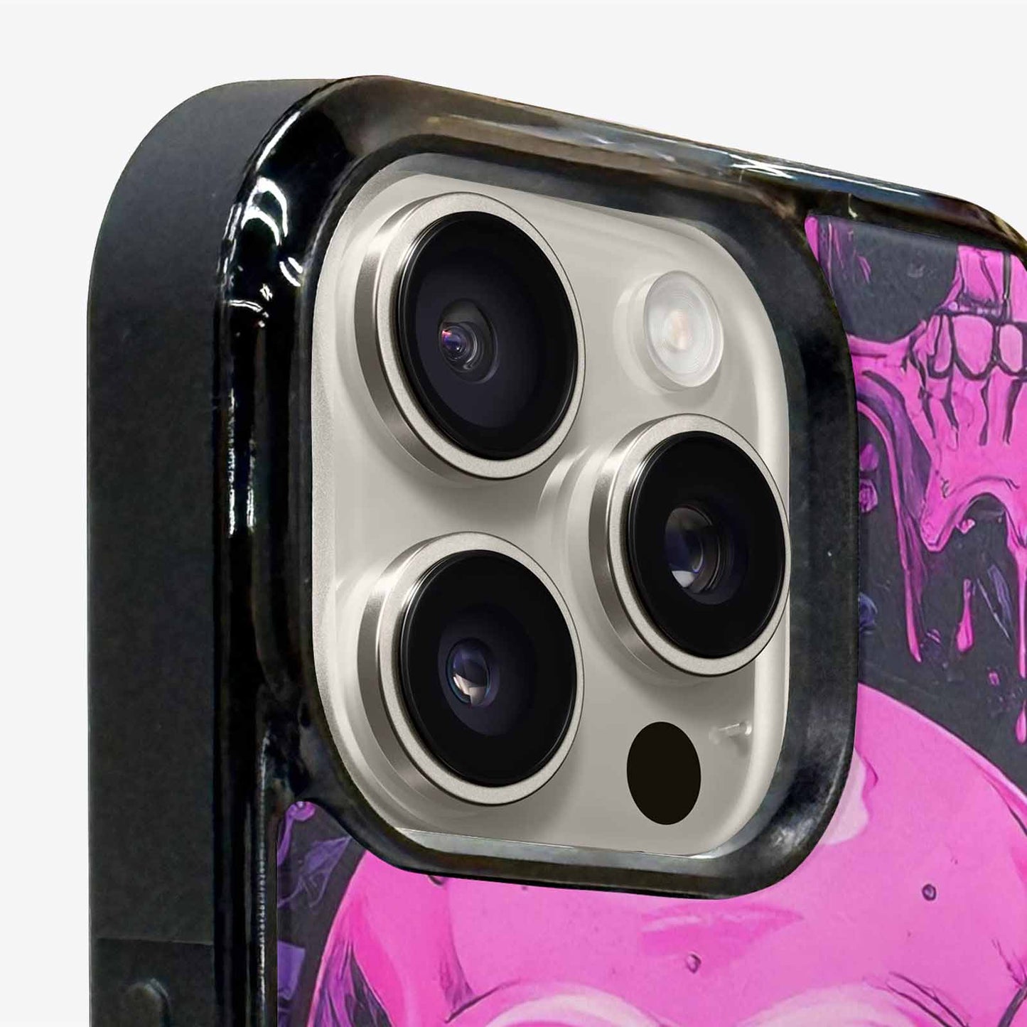 iPhone 16 Pro Max Case — Pink Purple Skeletons Neon Drip Melting, Unique Phone Case Design