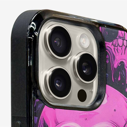 iPhone 16 Pro Max Case — Pink Purple Skeletons Neon Drip Melting, Unique Phone Case Design