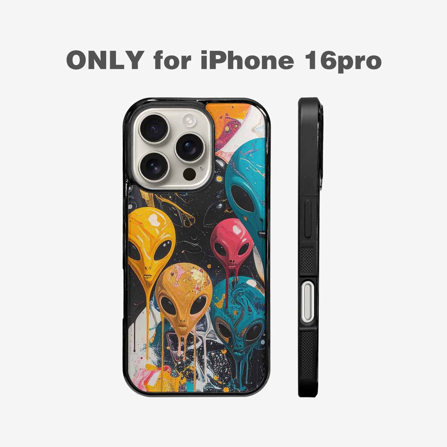 iPhone 16 Pro Case — Aliens Marblealiens Pattern, Custom Print Case Cover