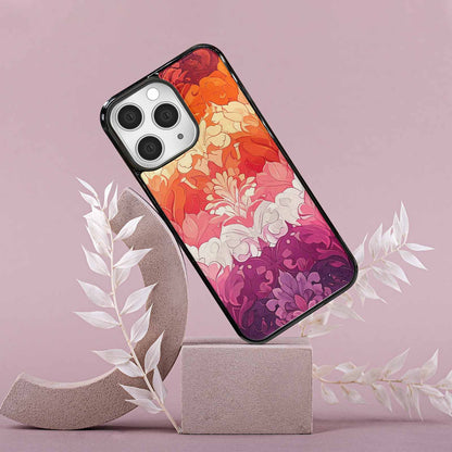 iPhone 15 Pro Max Case — Lesbian Flag Color Theme Small Rainbow, Custom Phone Case