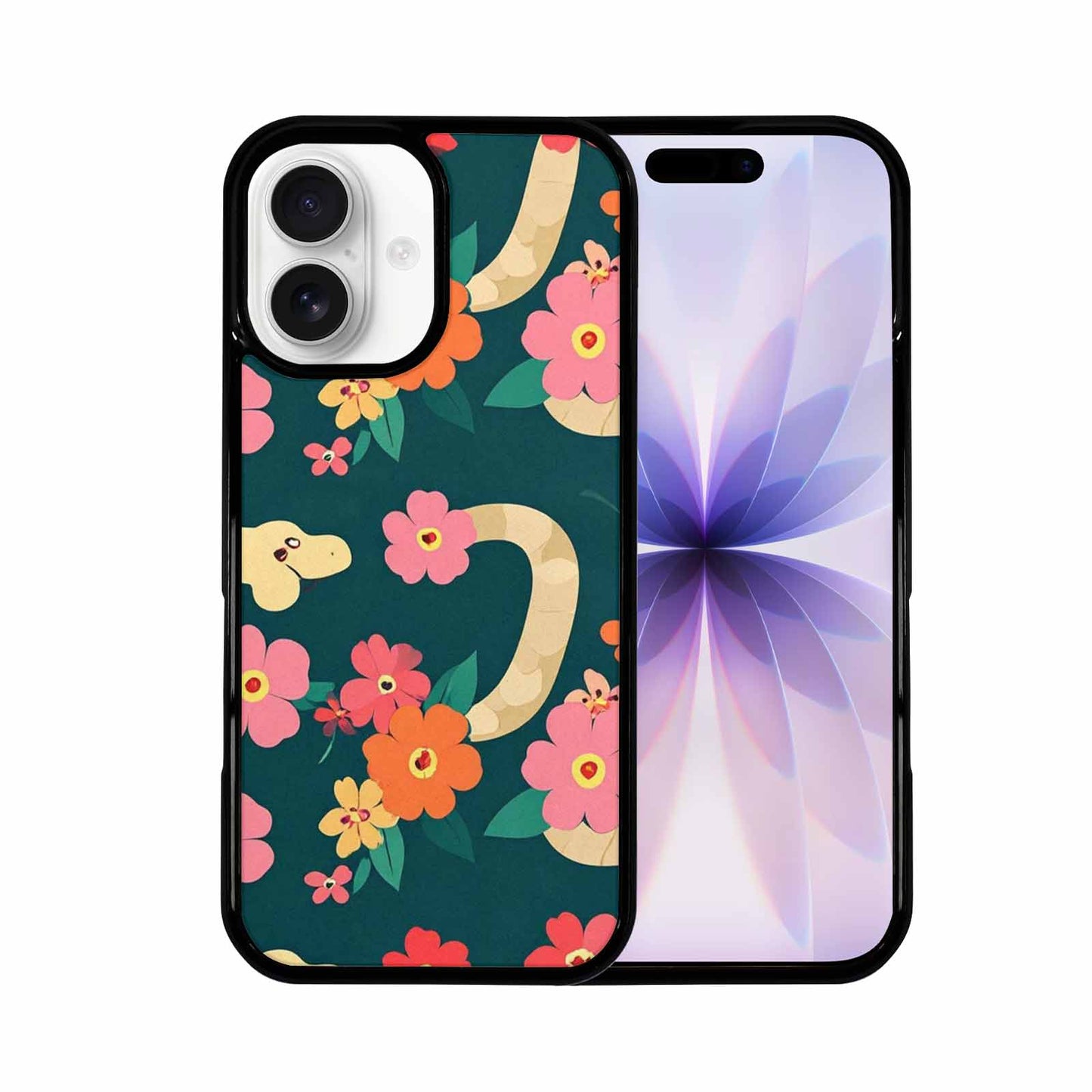 iPhone 17 Case — Floral Snake Print Floral, Custom Print Case Cover