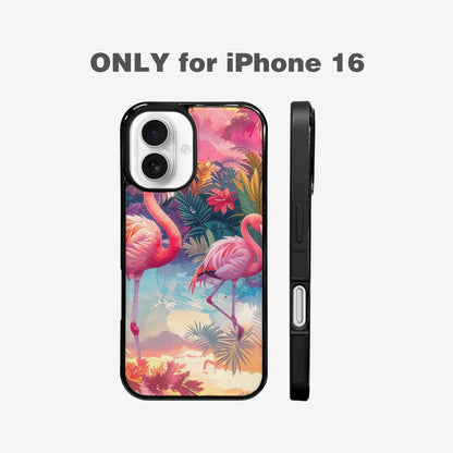 iPhone 16 Case — Flamingo Tropical Flamingo Tropical Pattern Hundreds, Personalized Phone Case