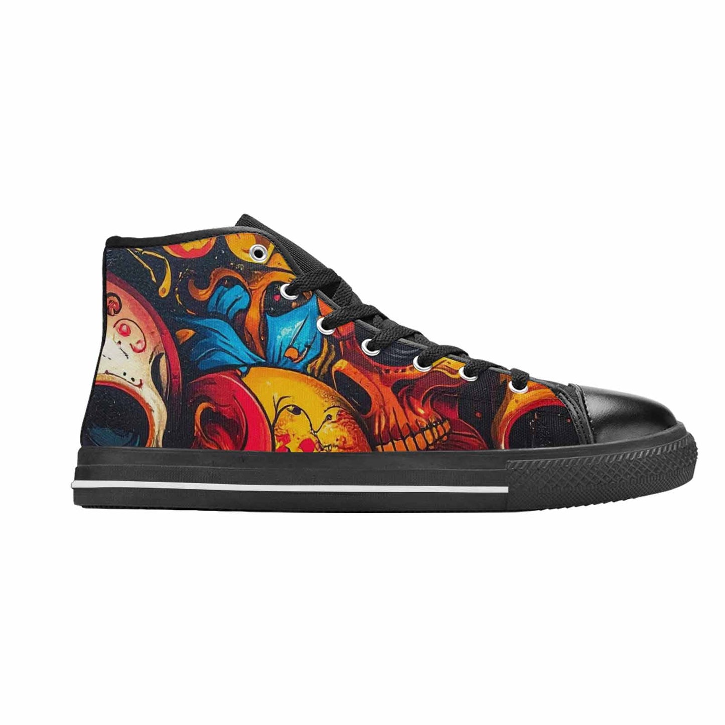 WOMEN'S Graffiti Skull High Top Canvas Cottagecore Sneakers