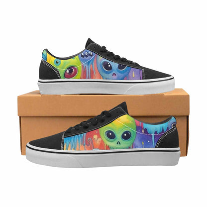 WOMEN'S Aliens  Tie Dye Lace-Up Canvas Kaleidoscope Custom Sneakers
