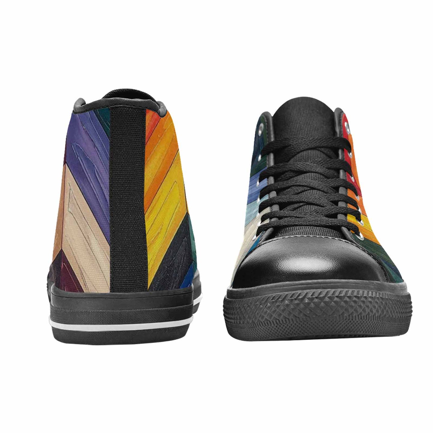 MEN'S Progress Pride Flag High Top Canvas Vivid Custom Shoes