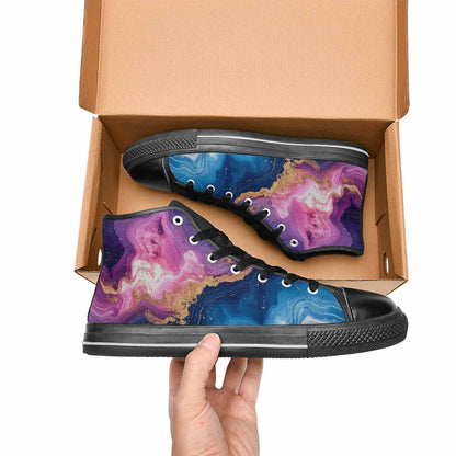 MEN'S Marble Galaxy High Top Canvas Neon Fantasy Custom Shoes