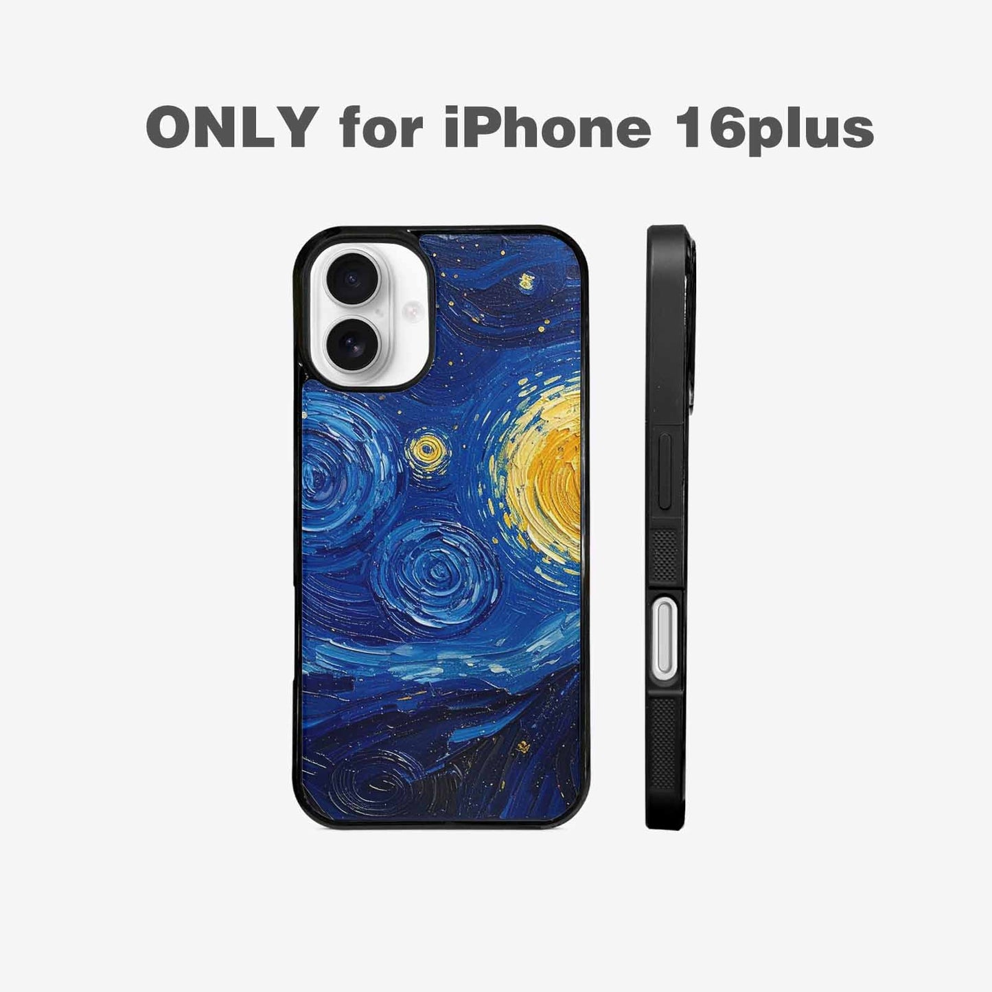 iPhone 16 Plus Case — Swirling Deep Blue Night Sky Filled, Custom Phone Case