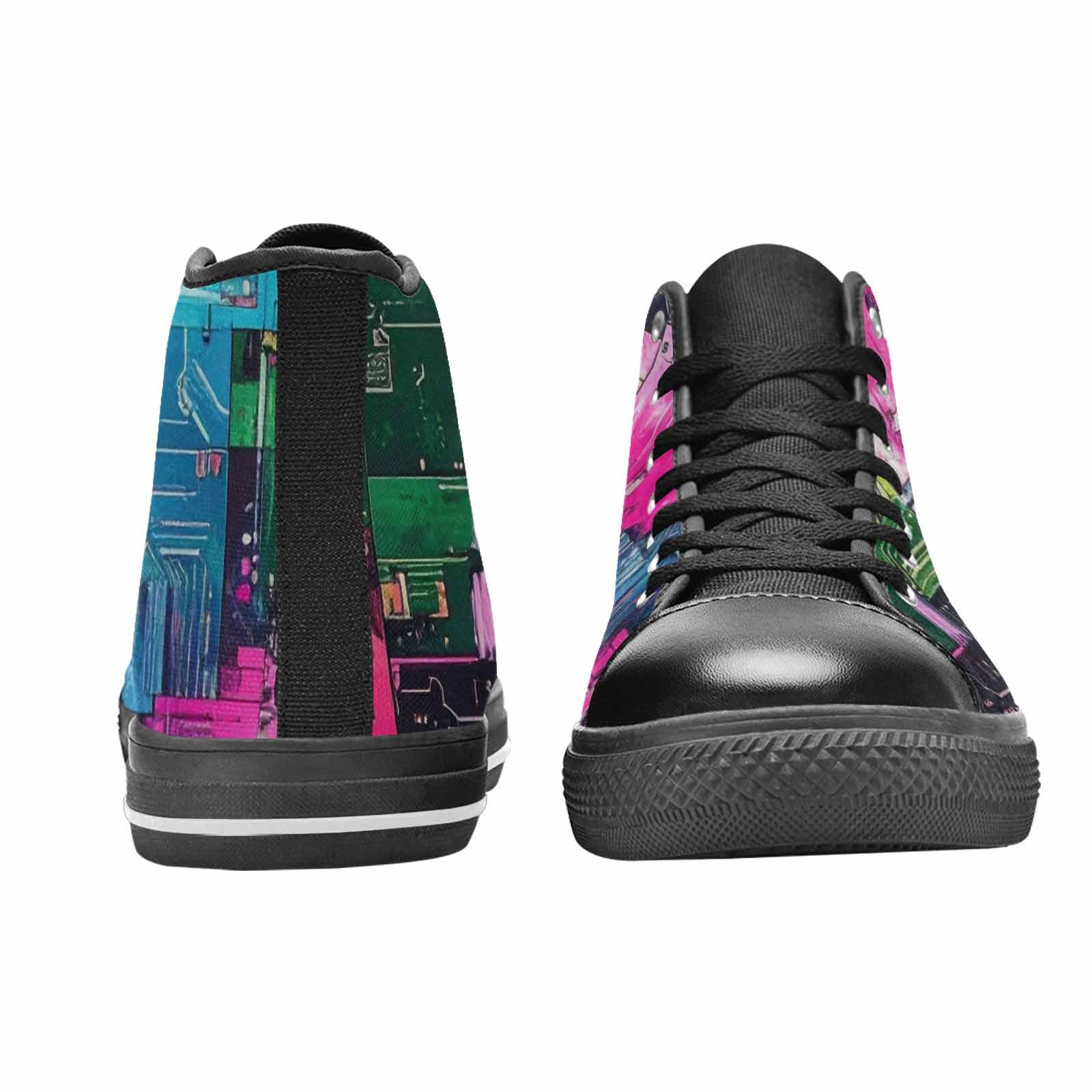 MEN'S Circuit Board Cyberpunk High Top Canvas Vibrant Chaos Shoes