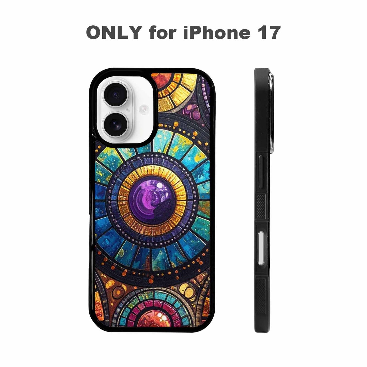 iPhone 17 Case — Iridescent Fantasy Sun Original Art, Unique Phone Case Design