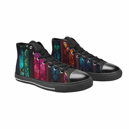 MEN'S Stained Glass Cathedral High Top Canvas Y2K Custom Sneakers