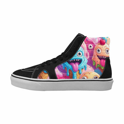 MEN'S Melting Icecream Monster Cherry High Top Canvas Grunge Shoes