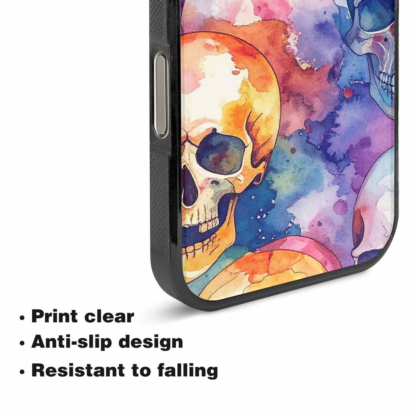 iPhone 16 Pro Case — Kulls Watercolor Skulls Small Skull Pattern, Custom Made Phone Cover