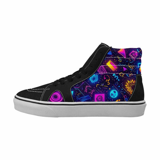 WOMEN'S 80s Retro Motif High Top Canvas Melting Art Custom Sneakers