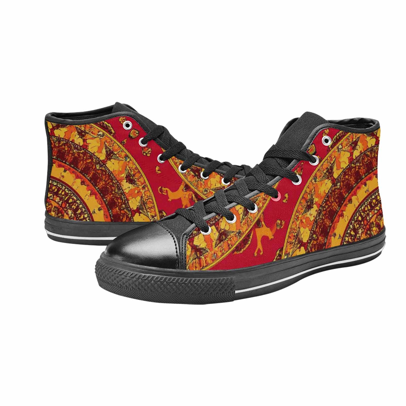 MEN'S Mandala Lions High Top Canvas Grunge Sneakers