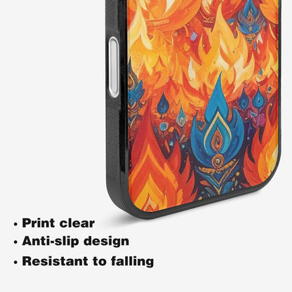 iPhone 16 Plus Case — Flame Burst Full Color Vibrant Flame, Custom Phone Case
