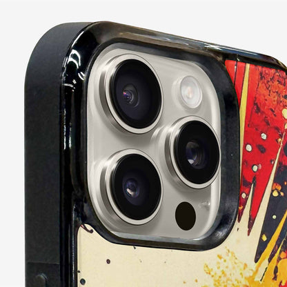 iPhone 16 Pro Max Case — Comic Halftone Comic Bursts Pattern Hundreds, Custom Printed Phone Case