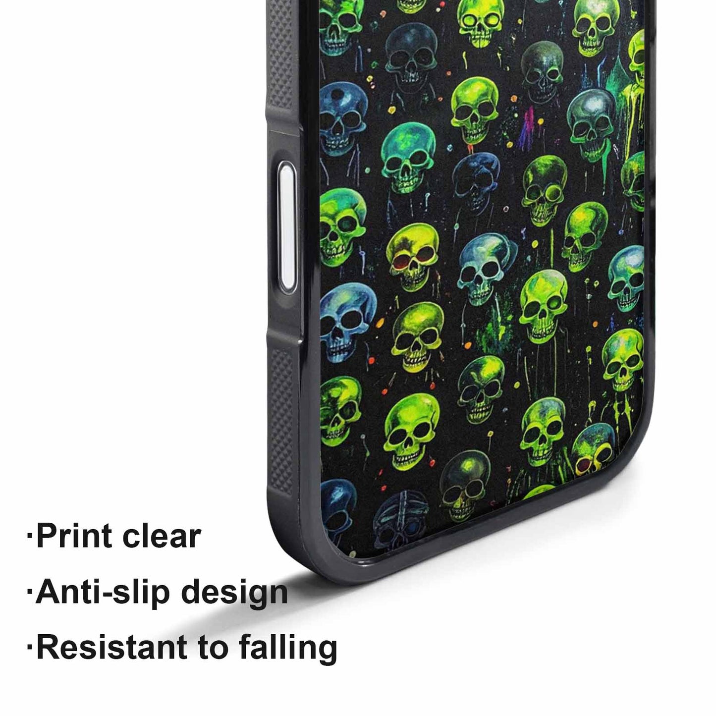 iPhone 17 Pro Max Case — Skeletons Neon Green Glowskele Original Art, Custom Phone Case
