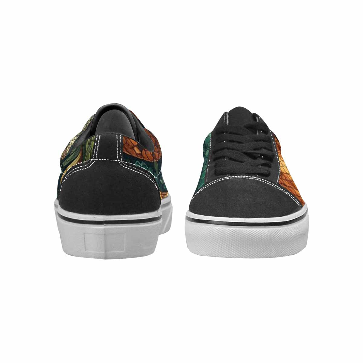 MEN'S Snake Skin Reptile Canvas Lace-Up Vibrant Chaos Custom Shoes