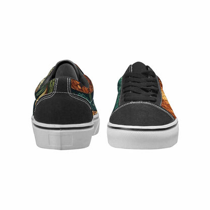 MEN'S Snake Skin Reptile Canvas Lace-Up Vibrant Chaos Custom Shoes