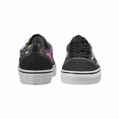 WOMEN'S Rainbow From Skull S Lace-Up Canvas Wallpaper Art Custom Sneakers