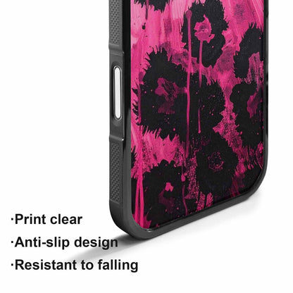 iPhone 17 Case — Black &amp; Pink Ink Animal Print, Custom Print Case Cover