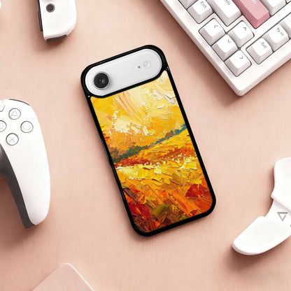 iPhone 17 Air Case — Impressionist Sunflower Brushstroke Pattern Hundreds Floral, Unique Phone Case Design
