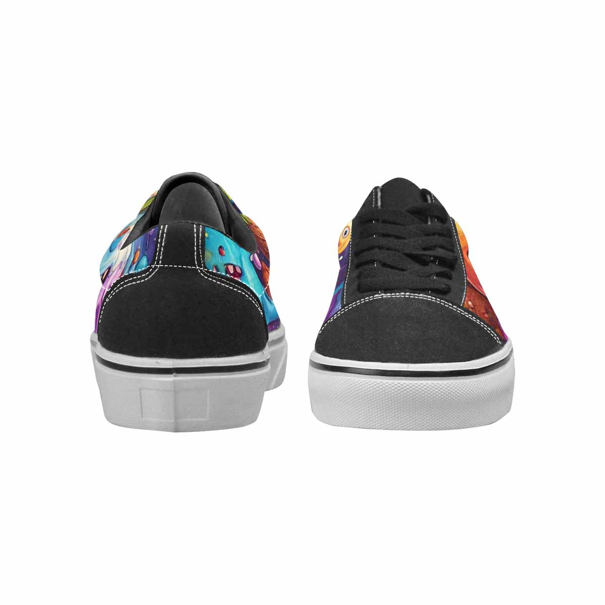 WOMEN'S Melting Ice Cream Monster Lace-Up Canvas Kaleidoscope Sneakers