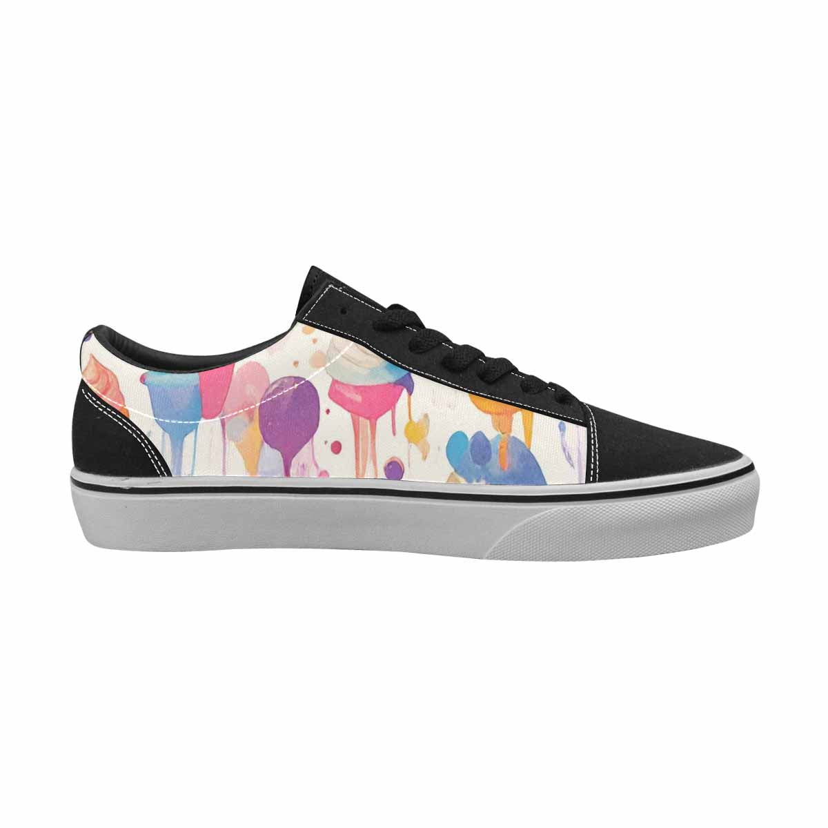 WOMEN'S Ice Cream Motif Ice Lace-Up Canvas Surreal Custom Shoes