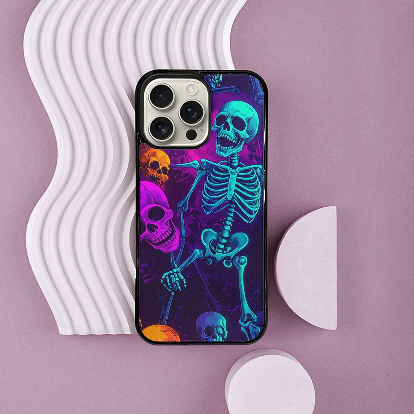 iPhone 16 Pro Max Case — Glowing Skeleton Pattern Hundreds Of Small, Unique Phone Case Design