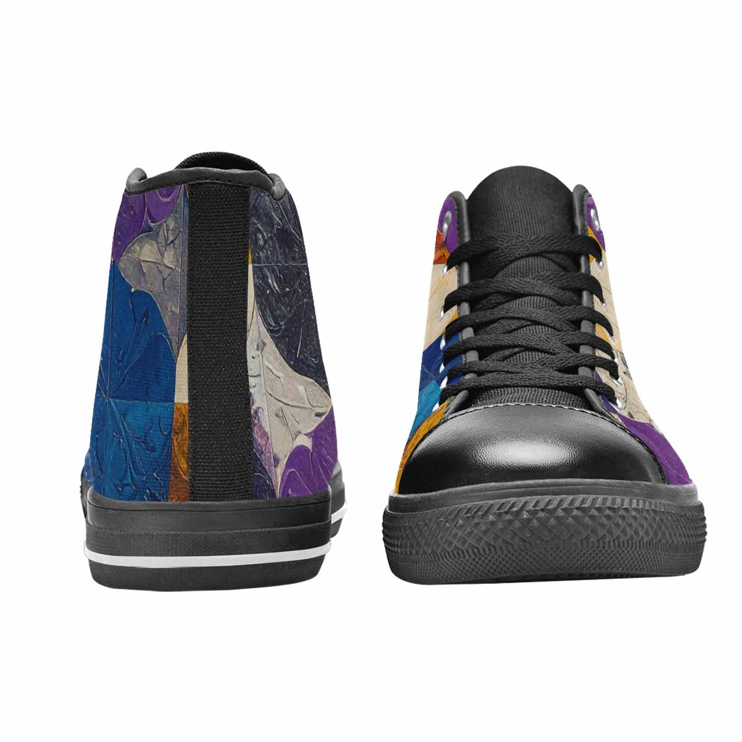 MEN'S Nonbinary Flag Color High Top Canvas Vivid Sneakers