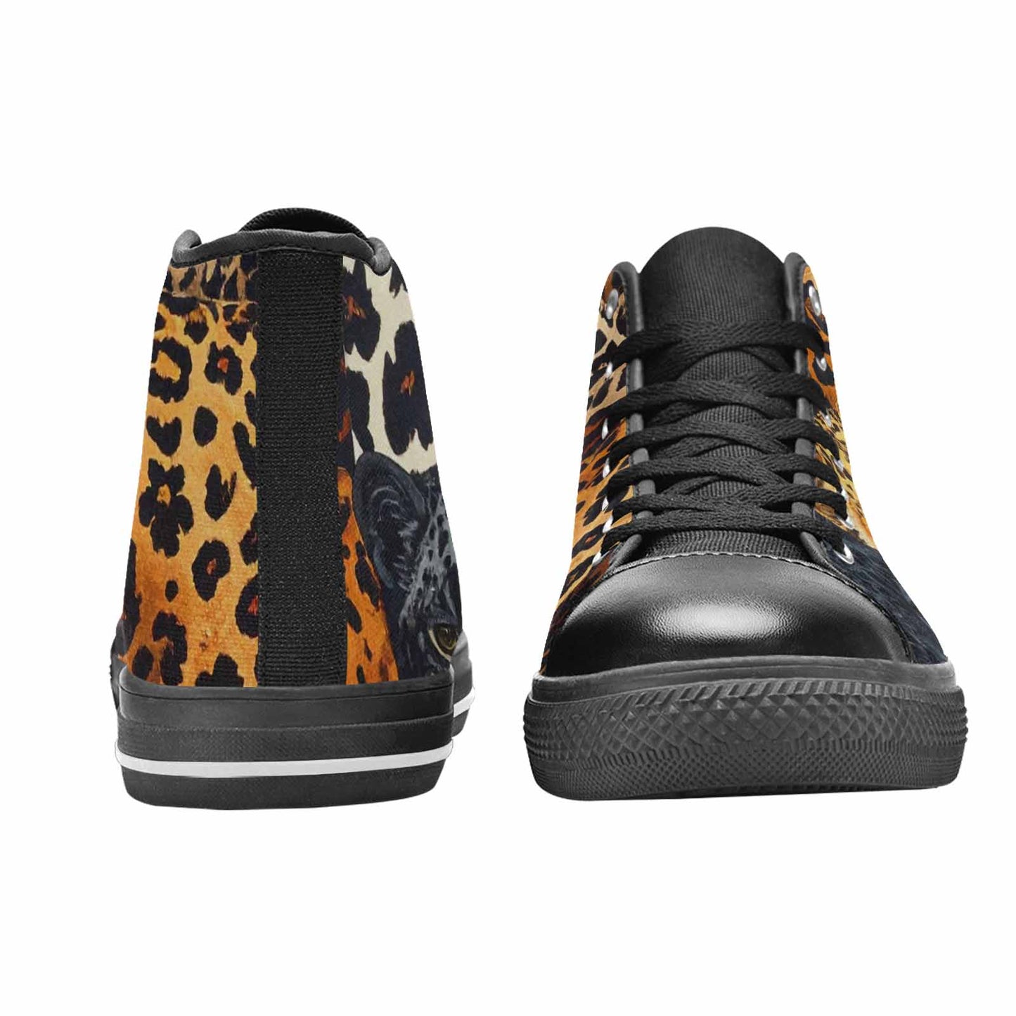 MEN'S Animal Print High Top Canvas Wallpaper Art Custom Shoes