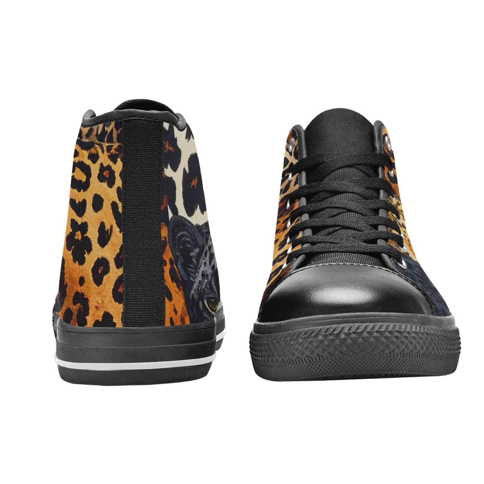MEN'S Animal Print High Top Canvas Wallpaper Art Custom Shoes