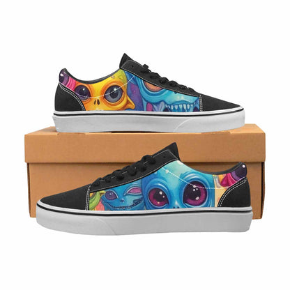 WOMEN'S Aliens  Tie Dye Lace-Up Canvas Melting Art Custom Sneakers
