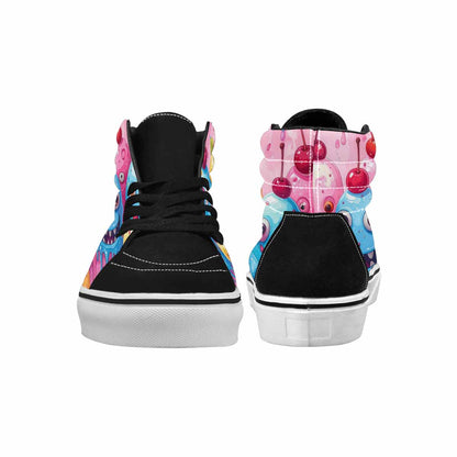 MEN'S Melting Icecream Monster Cherry High Top Canvas Cottagecore Sneakers