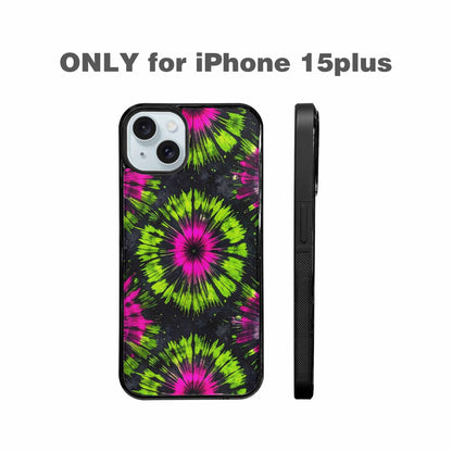 iPhone 15 Plus Case — Acid Wash Tie Dye Neon Custom, Custom Art Phone Cover